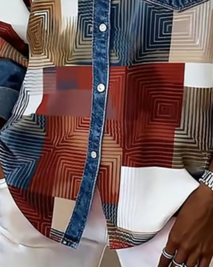 Céline - Chemise à Blocs de Couleur