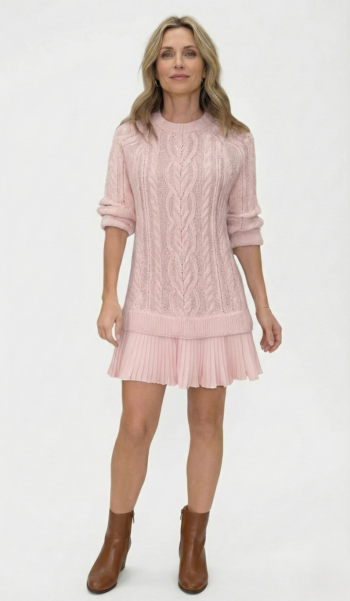 Daina | Robe pull en maille avec détails torsadés